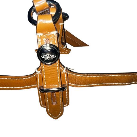 Coach Tan and Brown signature gallery shoulder bag canvas and patent leather - Picture 5 of 12